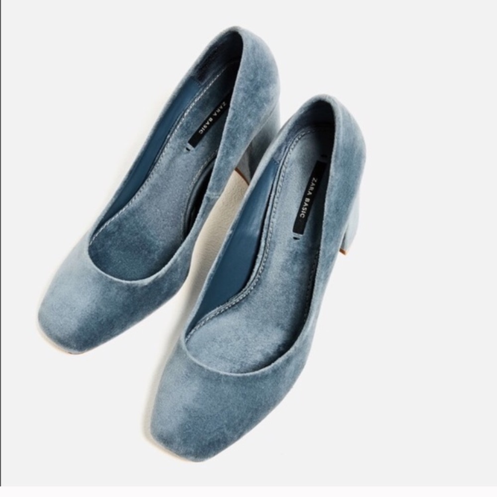 Zara velvet heels